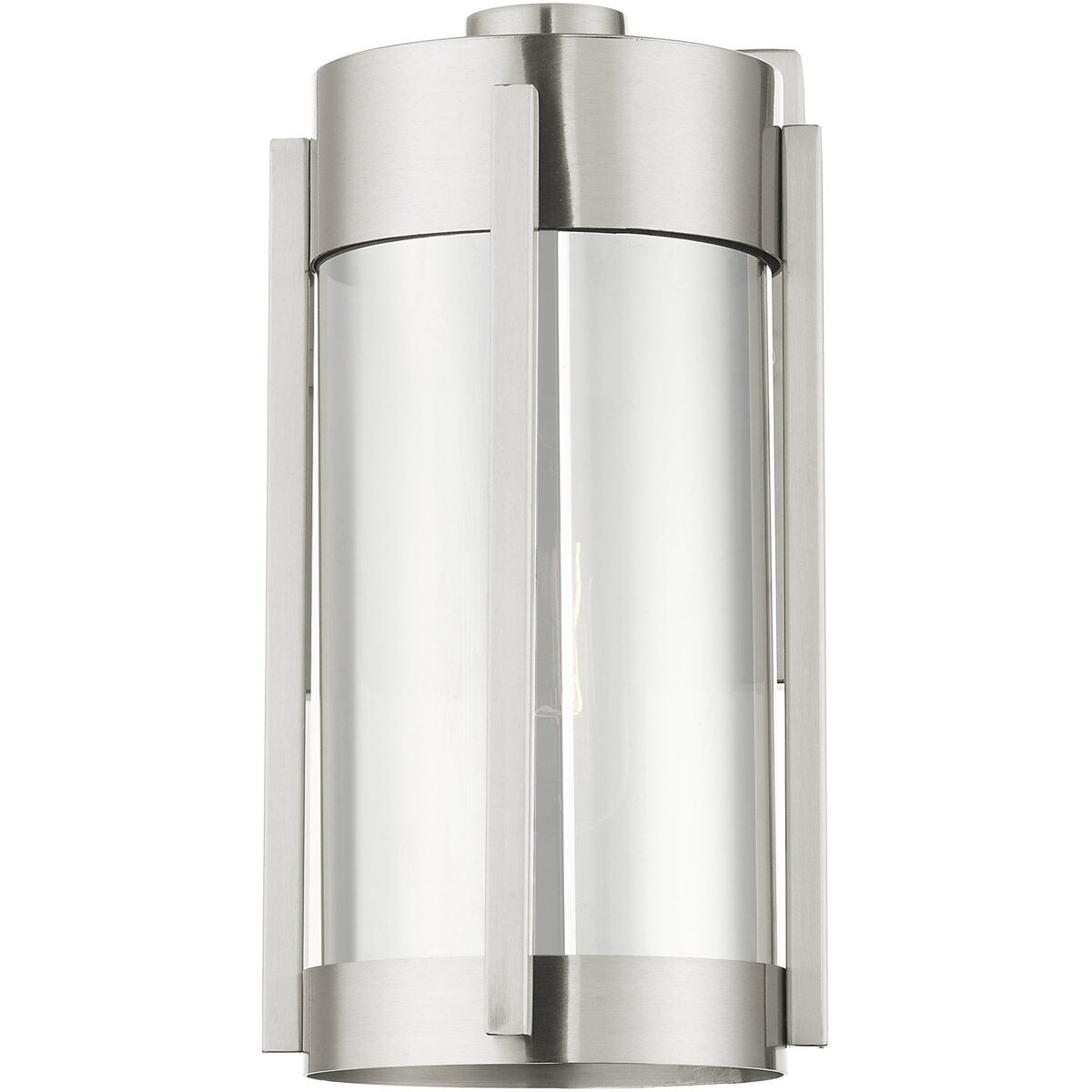 Sheridan 1 Light 10 inch Brushed Nickel Outdoor Wall Lantern