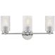 Mabel 3 Light 24.5 inch Chrome Bath Light Wall Light