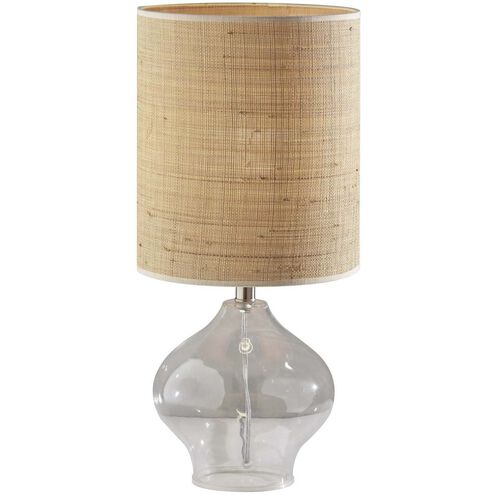 Emma 24 inch 100.00 watt Clear Glass / Steel Neck Table Lamp Portable Light