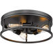 Canada 3 Light 16 inch Black Flush Mount Ceiling Light