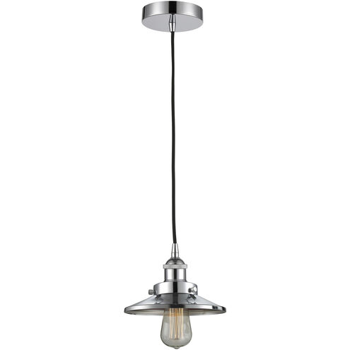 Railroad 1 Light 8 inch Polished Chrome Mini Pendant Ceiling Light