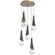 Hailstone LED 18.8 inch Novel Brass with Charcoal Multi-Pendant Ceiling Light