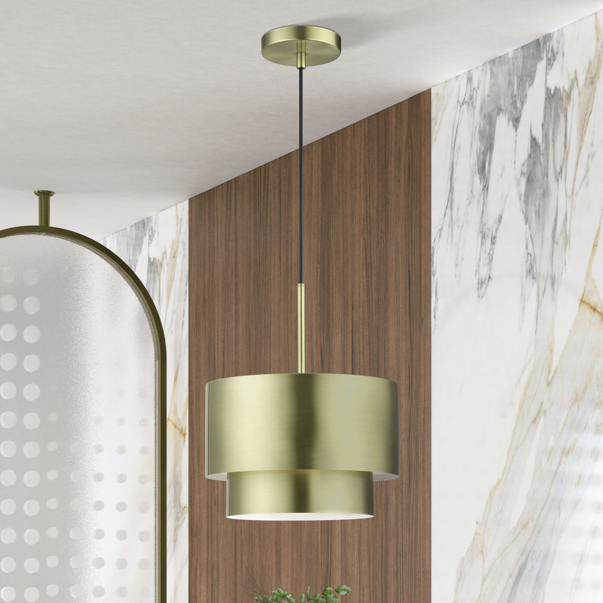 Zolana 1 Light 12 inch Antique Brass Pendant Ceiling Light