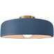 Radiance Collection - Spire 1 Light 13 inch Midnight Sky and Matte White and Brushed Brass Semi-Flush Ceiling Light in Replaceable Bulb, Midnight Sky/Matte White, 13W x 6H, Form+Finish+Function