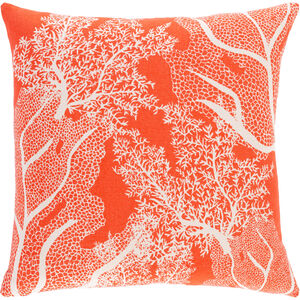 Sea Life 18 X 18 inch Bright Orange/Cream Pillow Kit, Square