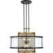 Soho 4 Light 30 inch Coal And Soft Brass Pendant Ceiling Light