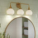 Alora Mood Hazel Bath Vanity Light Wall Light in Aged Gold, Matte Opal Glass