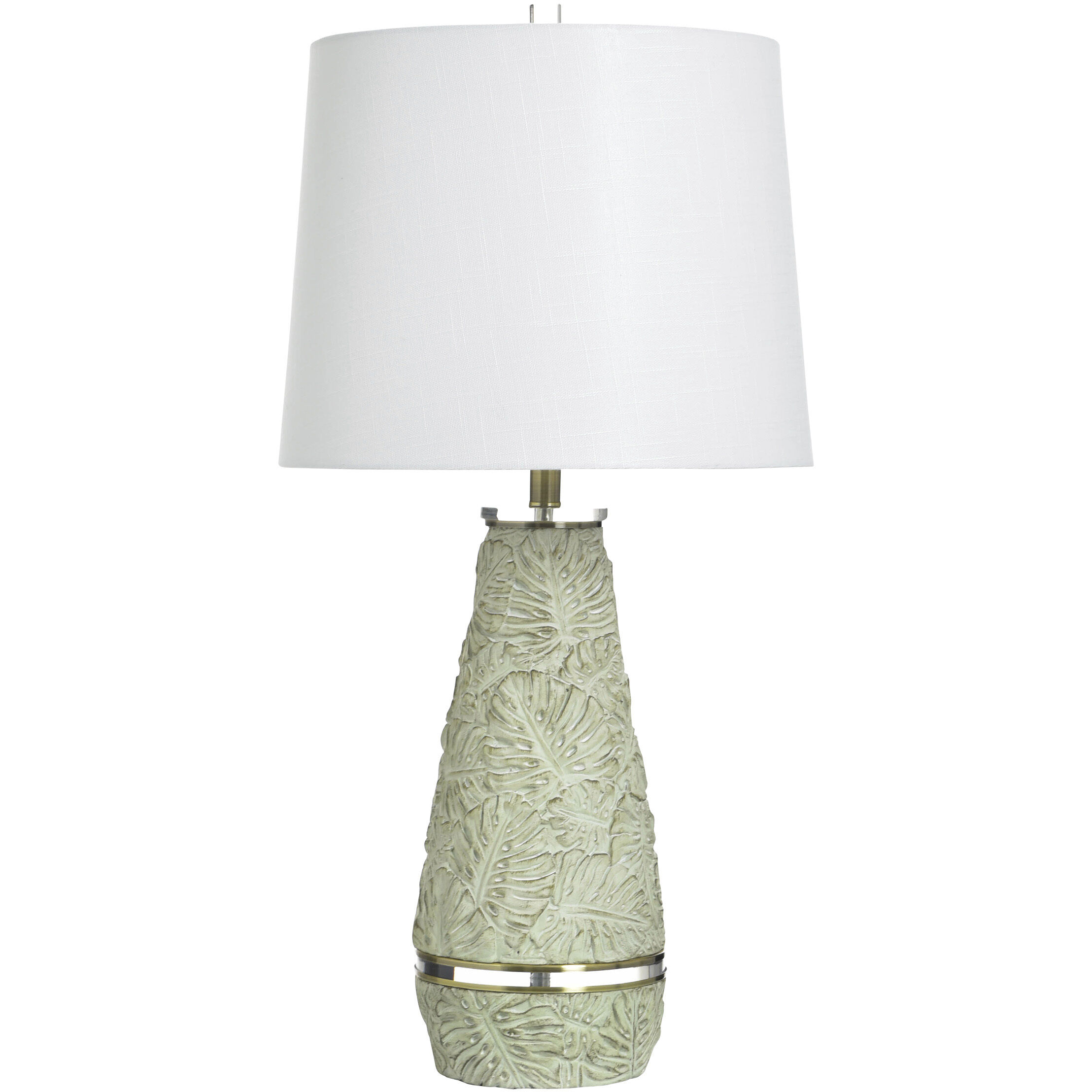 Poly 31.5 inch 100 watt Tropic Sage and White Table Lamp Portable Light