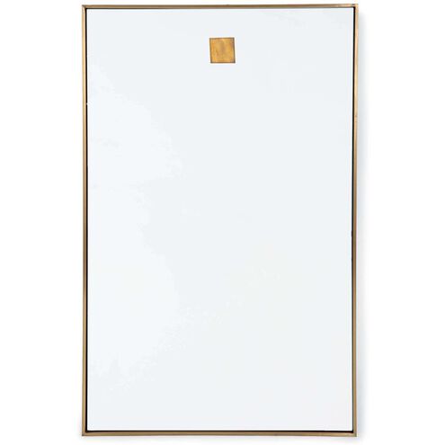 Hanging 44 X 28 inch Natural Brass Mirror, Rectangle