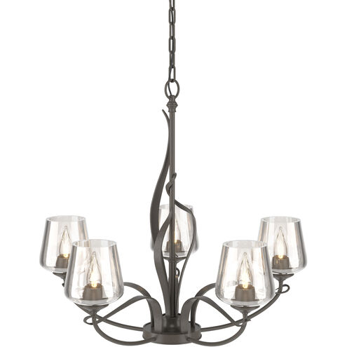 Flora 5 Light 26.7 inch Dark Smoke Chandelier Ceiling Light in Clear
