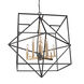 Roxton LED 42 inch Matte Black and Harvest Brass Chandelier Ceiling Light