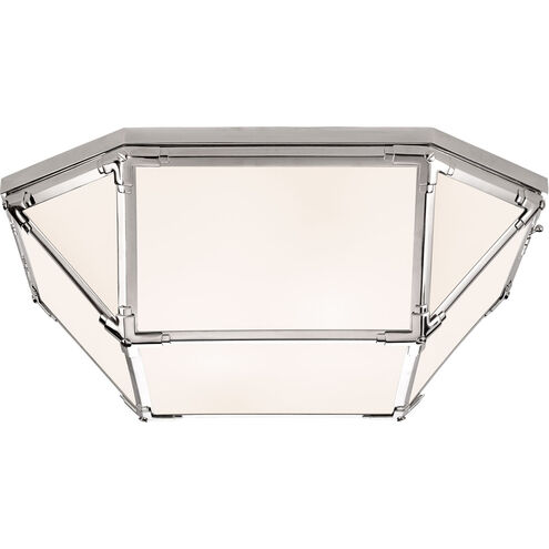Suzanne Kasler Morris LED 20 inch Polished Nickel Flush Mount Ceiling Light in White Glass, Large