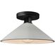Radiance 1 Light 11.75 inch Matte White and Matte Black Semi Flush Ceiling Light