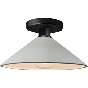 Radiance 1 Light 11.75 inch Matte White and Matte Black Semi Flush Ceiling Light