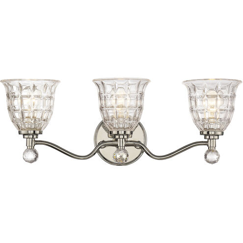 Birone 3 Light 24 inch Polished Nickel Bathroom Vanity Light Wall Light