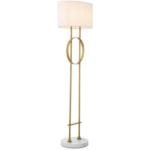 Kaiser 61.81 inch 40.00 watt Antique Brass with White Marble Floor Lamp Portable Light