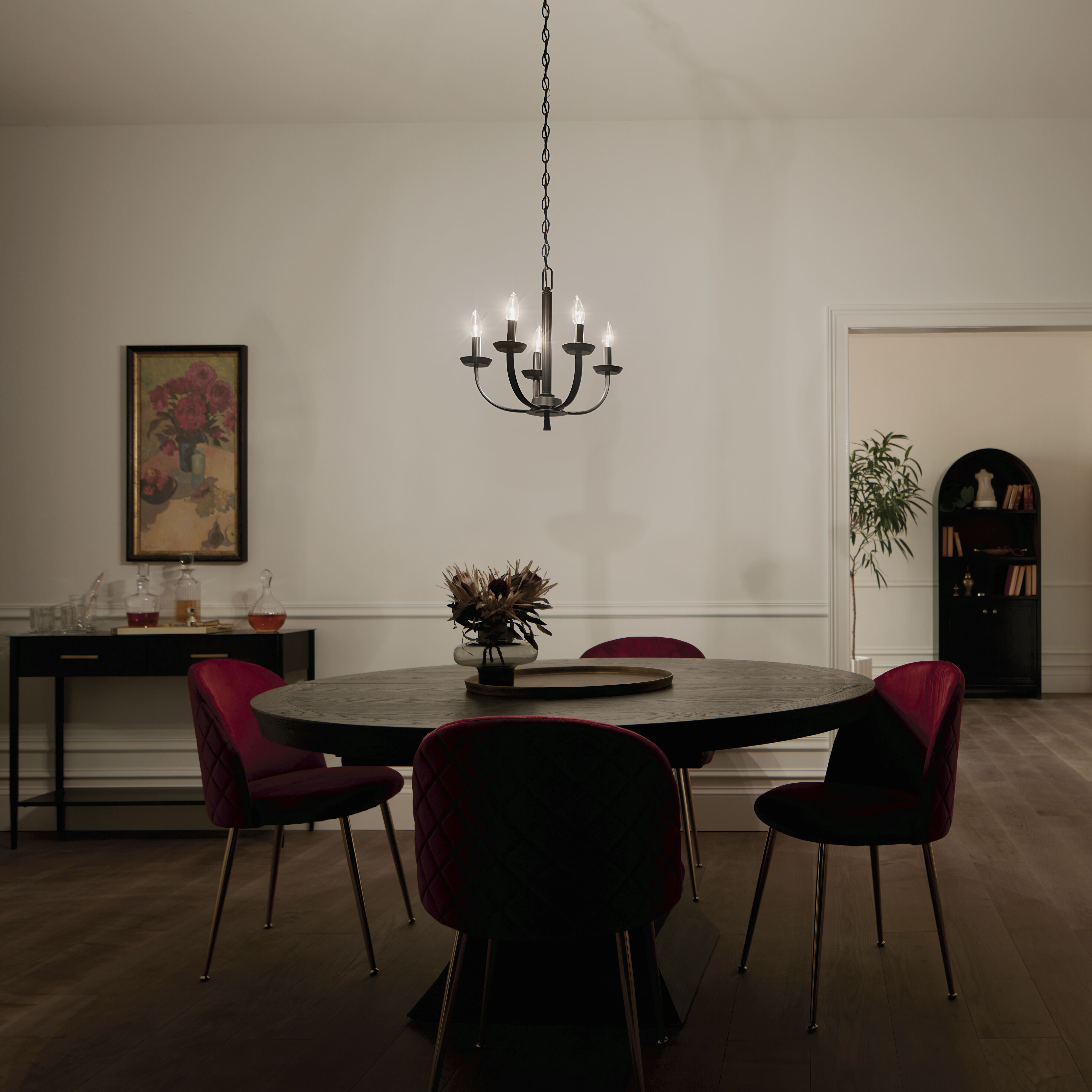 Kennewick 5 Light 18 inch Black Chandelier Ceiling Light 