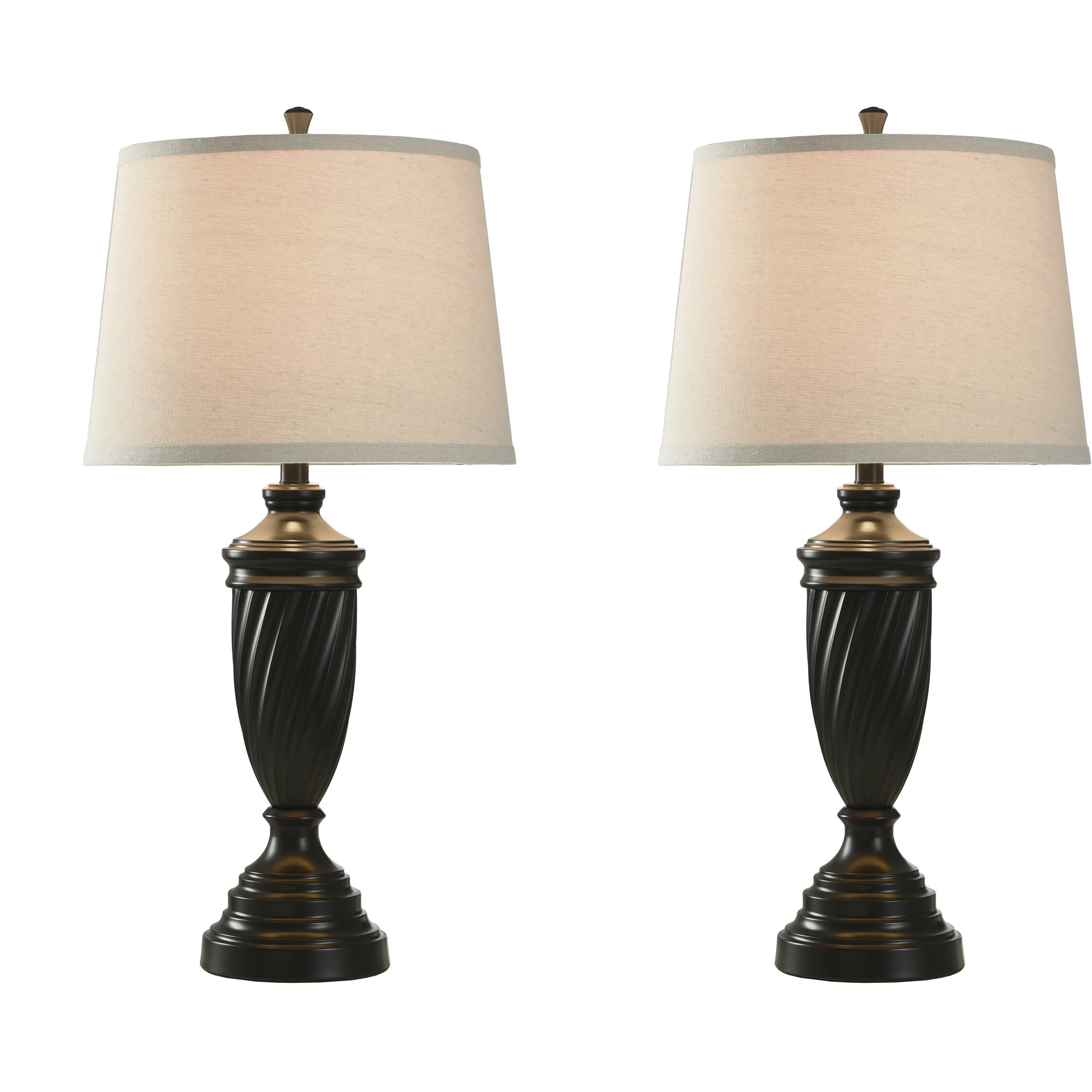 Signature 3 inch 100 watt Bronze Wood Table Lamp Portable Light