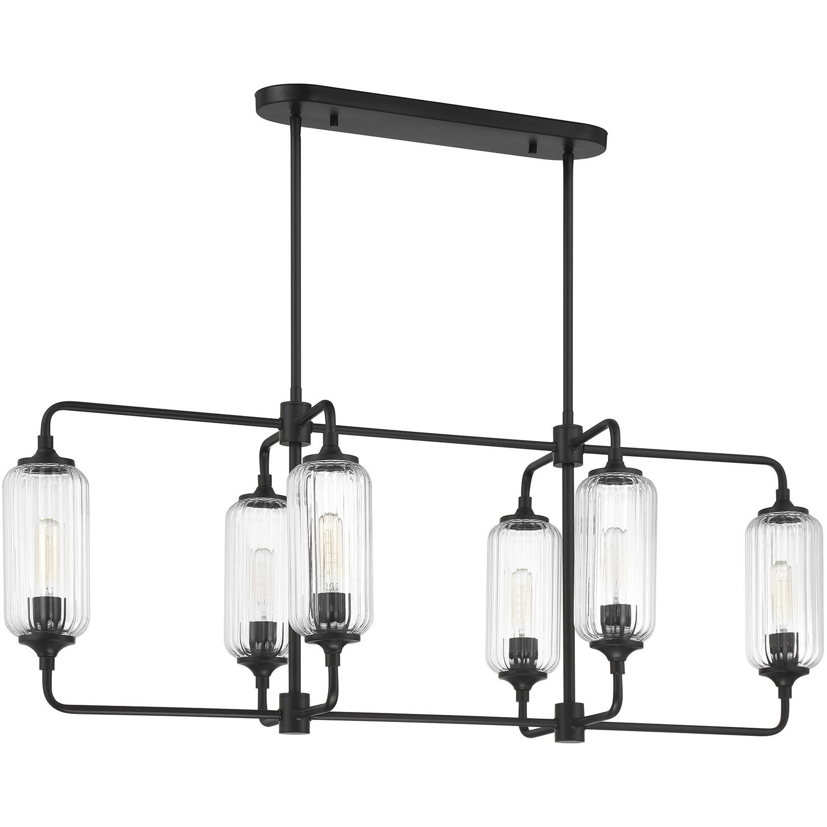 Holton Linear Chandelier Ceiling Light in Matte Black