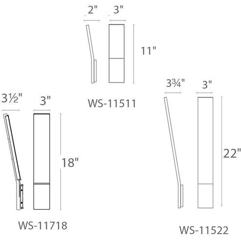 Blade Wall Sconce Wall Light in 11in., Brushed Aluminum