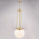 Kent 1 Light 11.75 inch Muted Brass Pendant Ceiling Light