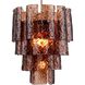 Fire and Ice 5 Light 16.75 inch Lacquered Gold Chandelier Ceiling Light in Dark Amber Glass