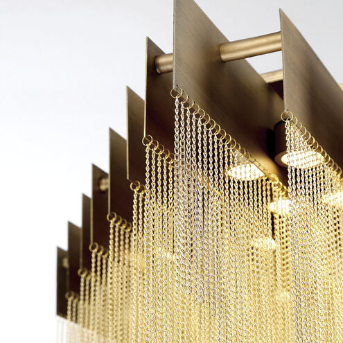Bloomfield LED 29 inch Antique Brush Gold Chandelier Ceiling Light