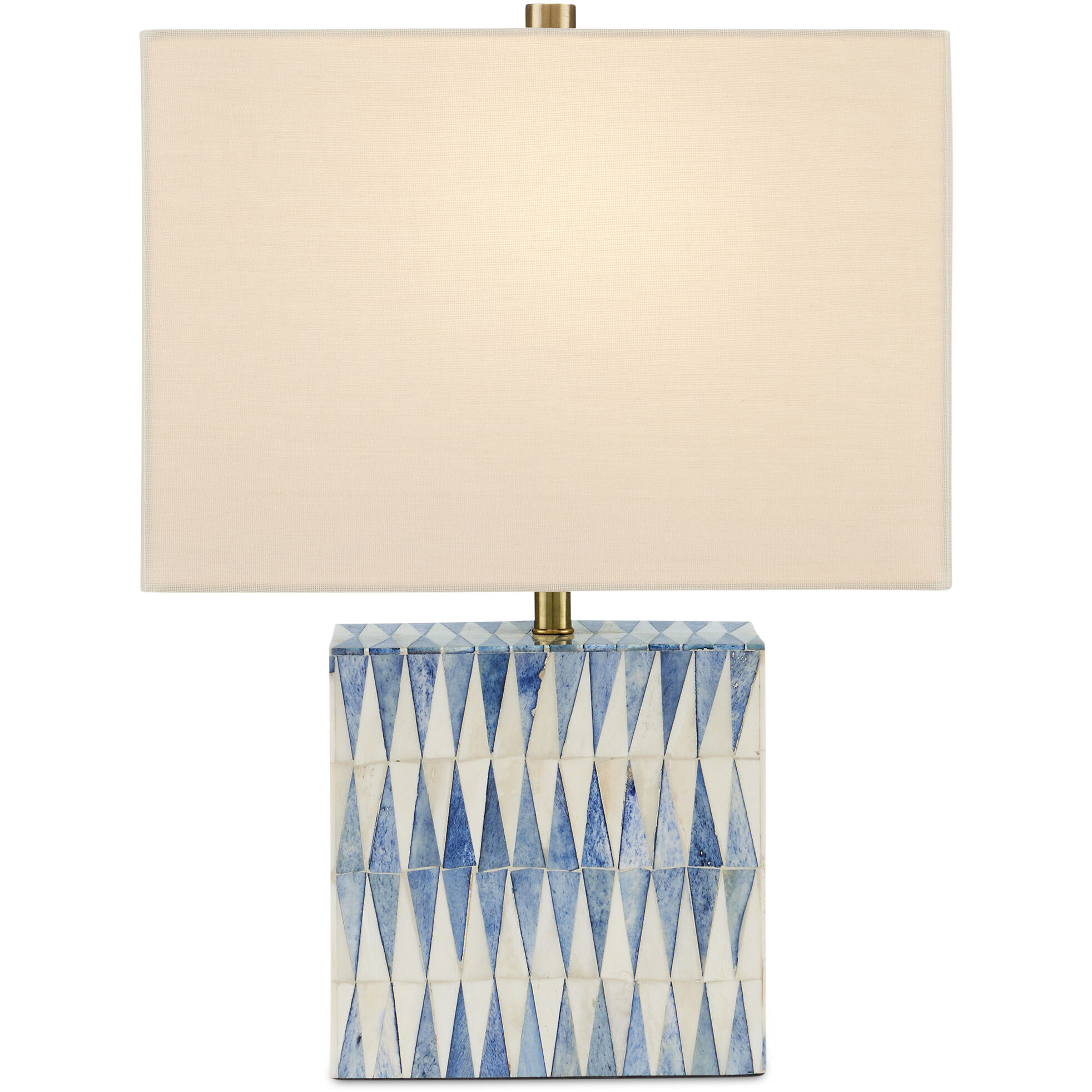 Nadene 17.5 inch 75 watt Blue and White and Brushed Brass Table Lamp Portable Light