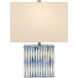Nadene 17.5 inch 75 watt Blue and White and Brushed Brass Table Lamp Portable Light