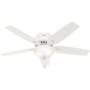 Newsome 52 inch Fresh White with Fresh White/Light Oak Blades Ceiling Fan, Low Profile