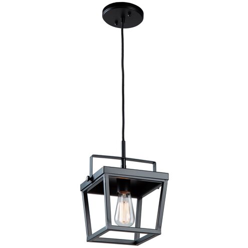 Carriage 1 Light 7.7 inch Black Down Pendant Ceiling Light