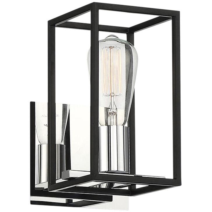 Stafford LED 6 inch Chrome/Black Wall Sconce Wall Light