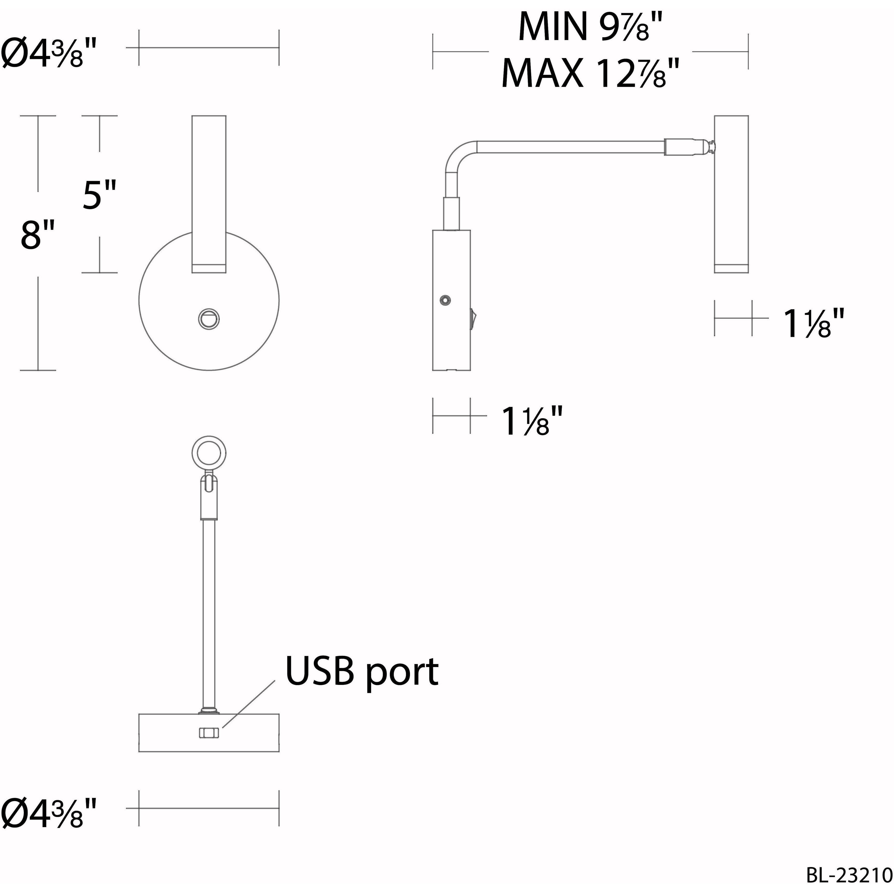 Sprig Reading Light Wall Light in White, dweLED