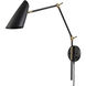 Stanley 17.75 inch 60 watt Matte Black Swingarm Sconce Wall Light