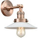 Franklin Restoration Halophane LED 9 inch Antique Copper Sconce Wall Light in Matte White Halophane Glass, Franklin Restoration