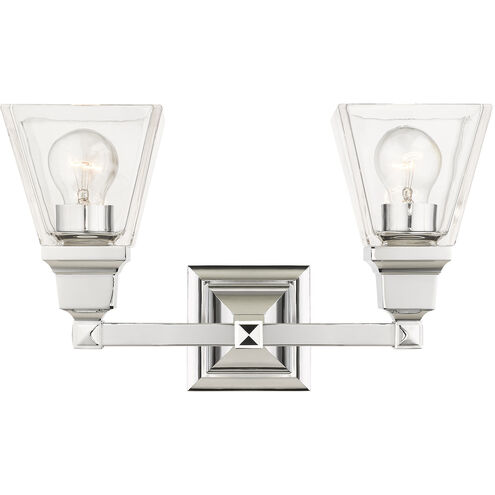 Mission 2 Light 15 inch Polished Chrome Vanity Sconce Wall Light