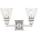 Mission 2 Light 15 inch Polished Chrome Vanity Sconce Wall Light