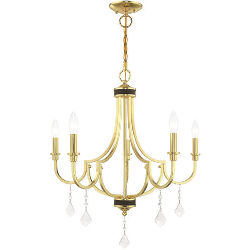 Glendale 5 Light 25 inch Polished Brass Chandelier Ceiling Light