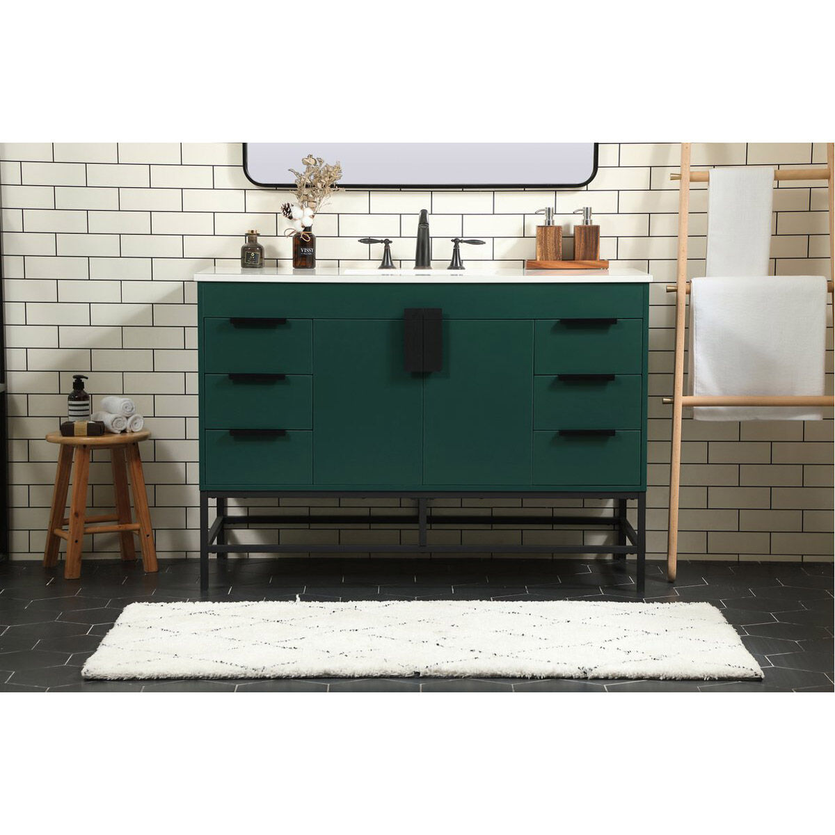 Eugene 48 X 22 X 33.5 inch Green Vanity Sink Set in Not Included