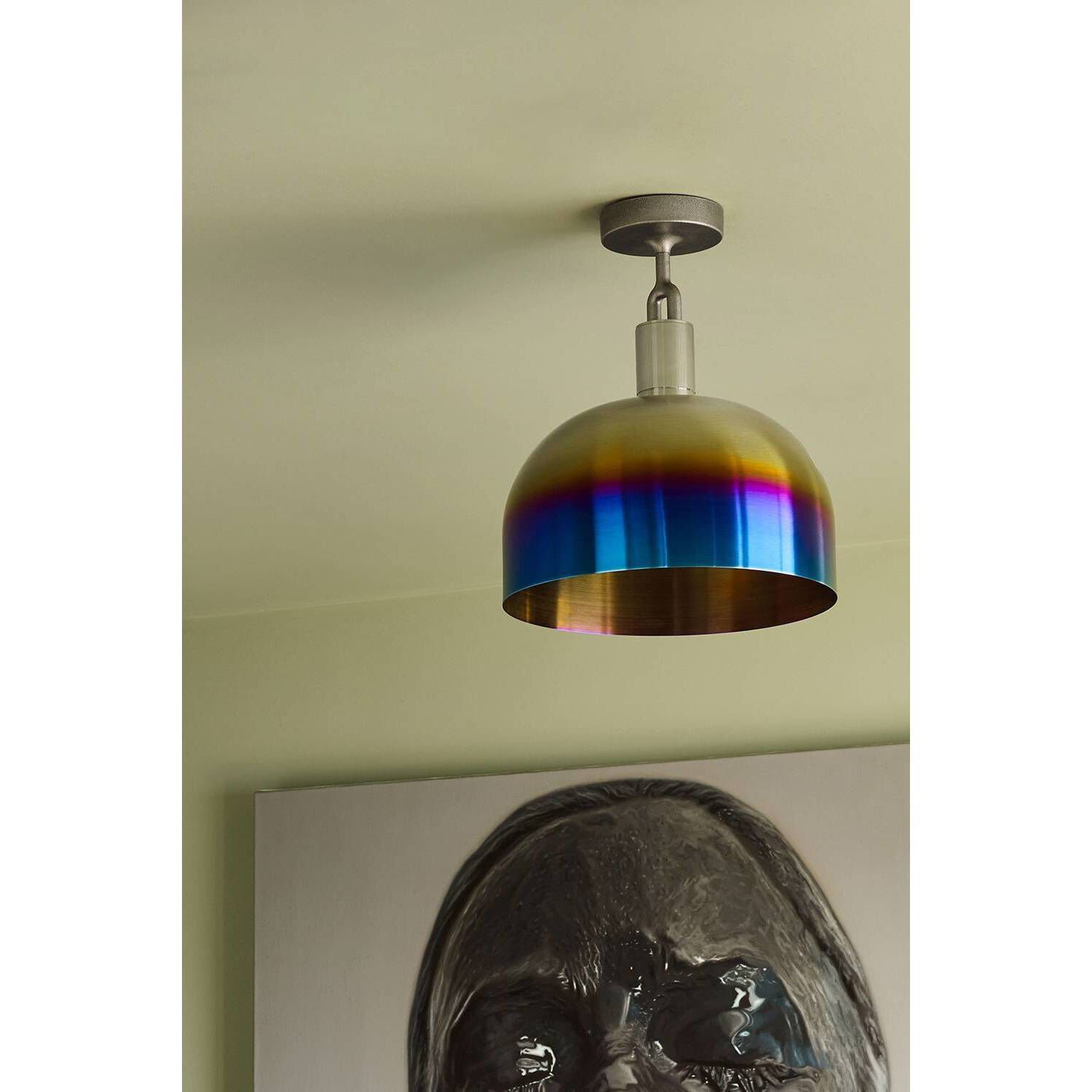 Forked LED 13.39 inch Burnt Steel Flush Mount Ceiling Light