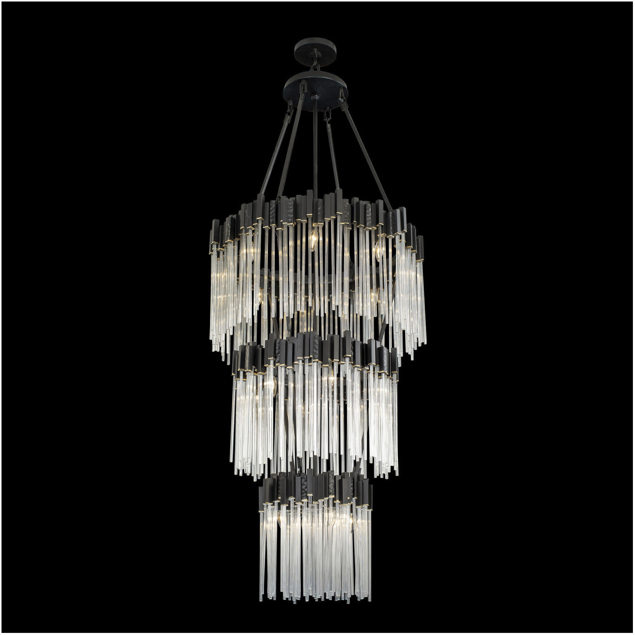 Matrix 18 Light 30 inch Matte Black and French Gold Chandelier Ceiling Light