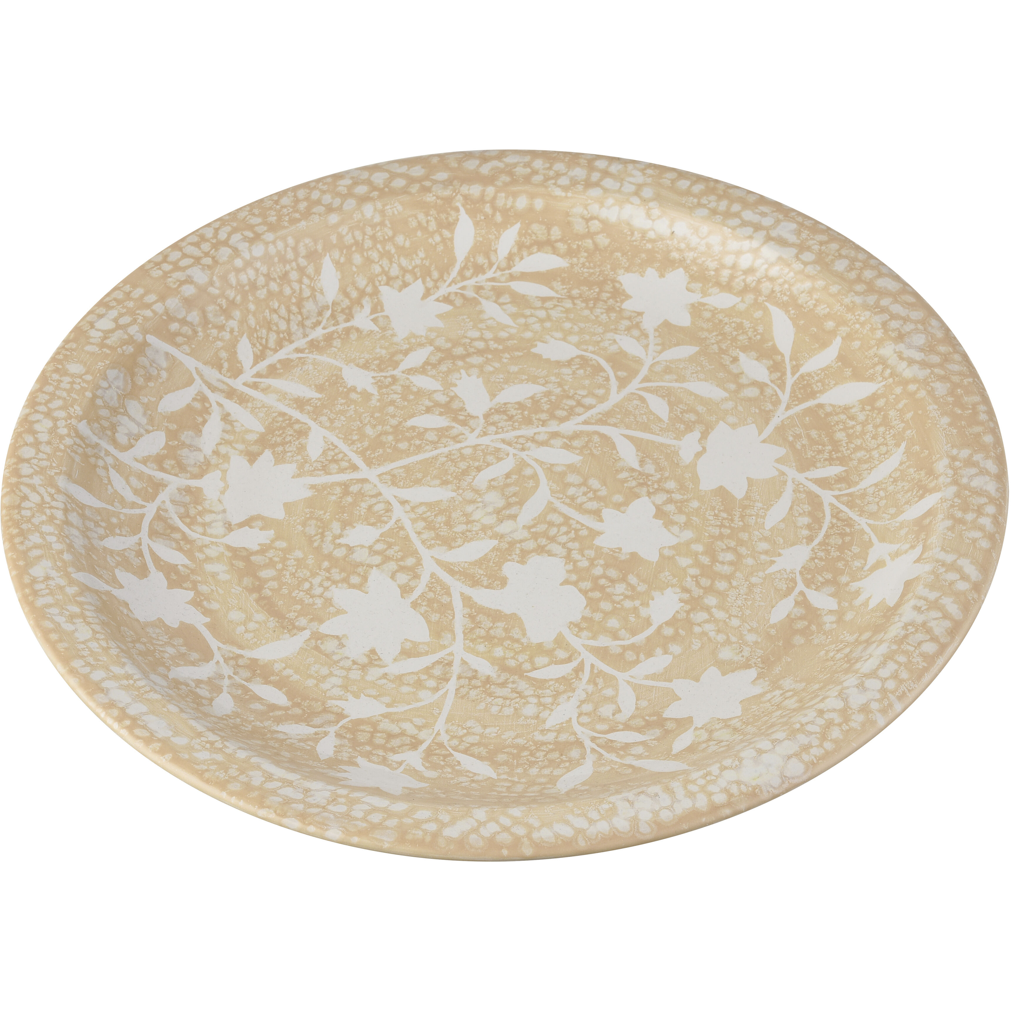 Yvonne 18 X 18 inch Cream Glazed with White Charger