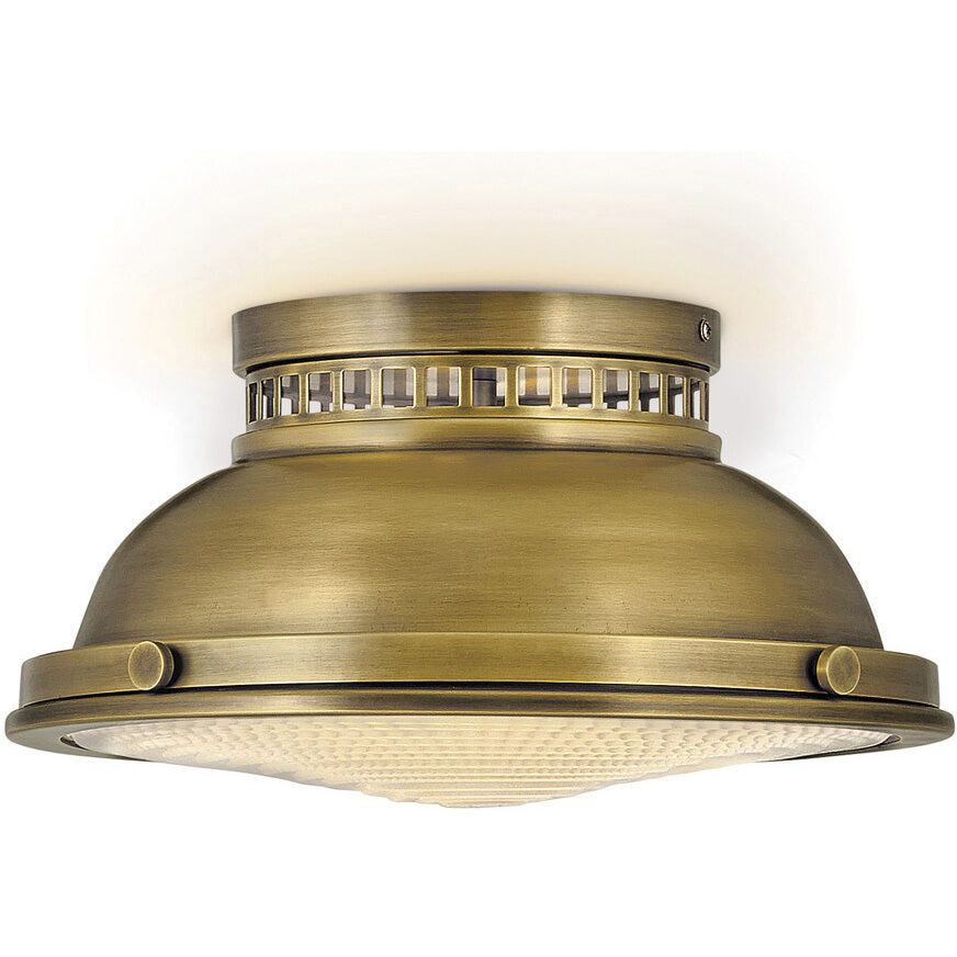 Emery 2 Light 12.75 inch Heritage Brass Indoor Flush Mount Ceiling Light