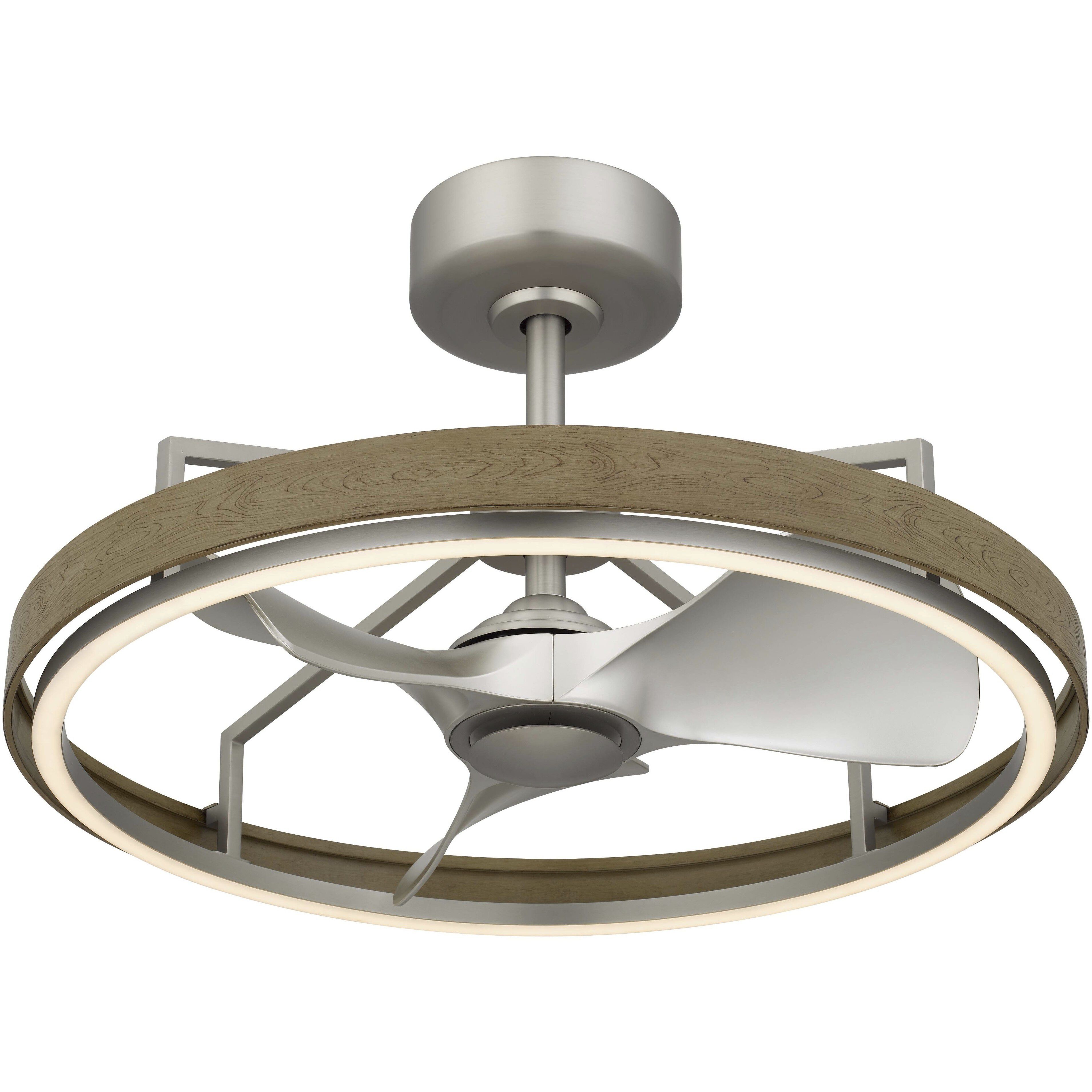 Arroyo 27 inch Brushed Steel Ceiling Fan Light