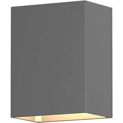 Box LED 5 inch Textured Gray Indoor-Outdoor Sconce, Inside-Out