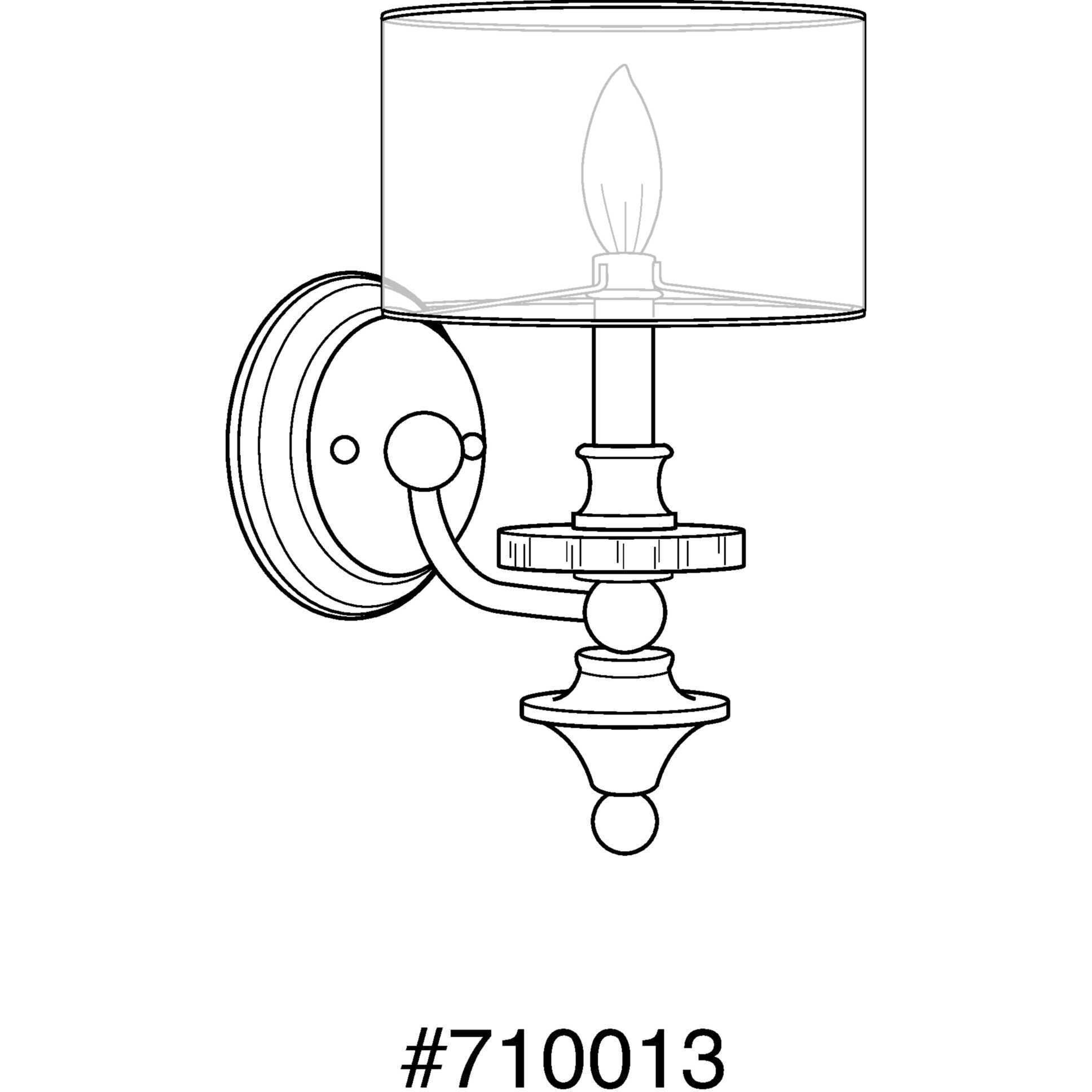 Marche 1 Light 7 inch Polished Nickel Wall Sconce Wall Light, Design Series