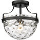 Quinn 1 Light 11 inch Matte Black Semi-Flush Ceiling Light
