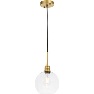 Emett 1 Light 8 inch Brass Pendant Ceiling Light