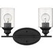 Gemma 2 Light 14 inch Matte Black Vanity Light Wall Light