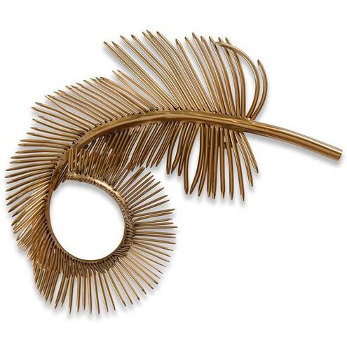 Coiled Plume III Brass Accent Wall Decor